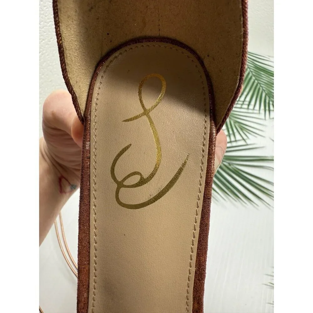 Sam Edelman Women's Rust Pink Yaro Block Wrapped Heel Ankle Strap Sandal Sz 9.5